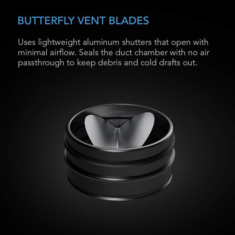 AC Infinity 6" Backdraft Damper, One-Way Airflow Ducting Insert with Spring-Loaded Folding Blades for 6â€ Ducting in Range Hoods and Bathrooms Fans - Image 2